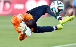 Barry Copa avant un match de préparation au Mondial 2014, durant lequel la Côte d'Ivoire sera éliminée de justesse au 1er tour.