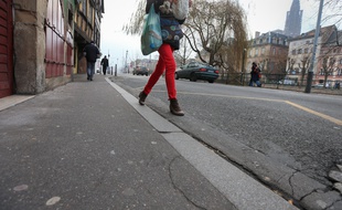 Strasbourg le 20 janvier 2016, quai des Bateliers. Les quais de la rive Sud pourraient être aménagés.