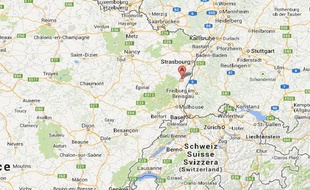 Googlemap de Sélestat dans le Bas-Rhin.