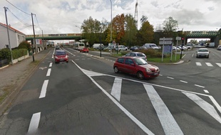 La route de Clisson, ici à proximité de la gare de Vertou.