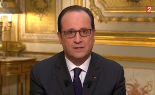 François Hollande lors de ses voeux aux France, le 31 décembre 2014 à l'Elysée.