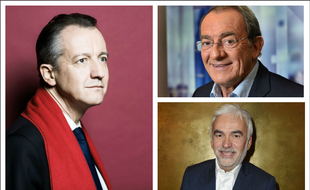Christophe Barbier, Jean-Pierre Pernaut et Pascal Praud. (montage)