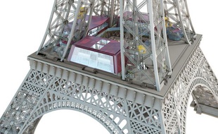 Image de synthèse des travaux d'aménagement du premier étage de la Tour Eiffel prévus entre 2012 et 2013.