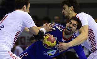 Nikola Karabatic lors du quart de finale du championnat du monde de handball contre la Croatie le 23 janvier 2013.