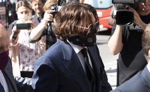 L'acteur Johnny Depp lors de son arrivée au tribunal à Londres