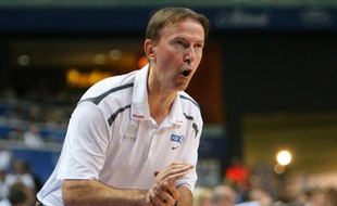 Vincent Collet, le sélectionneur de l'équipe de France de basket, en 2011, lors de l'Euro lituanien.