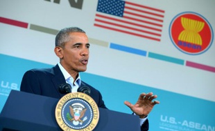Le président américain Barack Obama lors d'un sommet de l'Asean le 16 février 2016 à Rancho Mirage, en Californie
