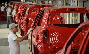 Un chaîne d'assemblage Nissan au Brésil (image d'illustration).