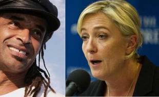 Yannick Noah et Marine Le Pen.