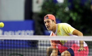 Lucas Pouille lors du Masters 1000 de Bercy, le 2 novembre 2016.