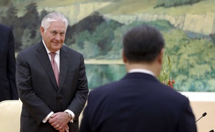 Le secrétaire d'Etat américain Rex Tillerson en visite en Chine le 30 septembre 2018.