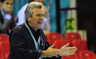 Claude Onesta lors du match entre la France et la Croatie le 23 janvier 2013.