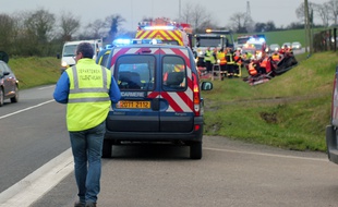 Illustration d'un accident de la route en Ille-et-Vilaine. Ici sur la D34 entre Vern-sur-Seiche et Châteaugiron.