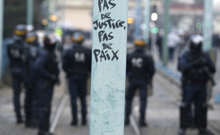Une mobilisation en soutien à Théo à Bobigny le 16 février 2017. Illustration