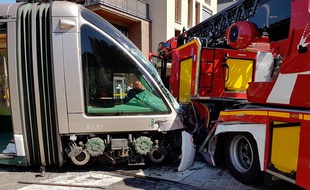 Accident entre un tramway et les pompiers le 27 août 2016 à Strasbourg