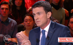 Capture d'écran de l'interview de Manuel Valls sur Canal + mardi soir.