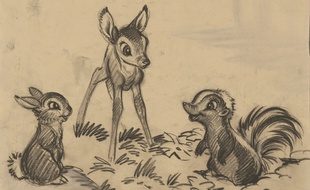 Un dessin préparatoire de Bambi au musée Art Ludique
