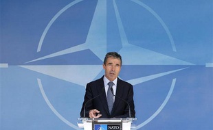 Anders Fogh Rasmussen, secrétaire général de l'Otan, à Bruxelles, le 26 juin 2012.