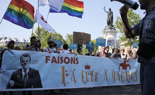 Manifestation contre Emmanuel Macron à l'appel de la France insoumise, le 5 mail 2018 à Paris.