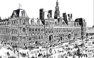 L'hôtel de ville de Paris, image extraite du « Cri du Peuple » de Tardi et Vautrin.