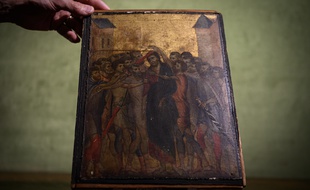 «Le Christ moqué» est le thème de ce tableau de petite taille.
