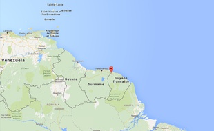 Carte de localisation de Saint-Laurent-du- Maroni (Guyane).