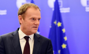 Le président du Conseil européen Donald Tusk lors d'une conférence de presse le 2 février 2016 à Bruxelles