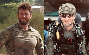 Les deux militaires, Maître de Pierrepont, à gauche, et Maître Bertoncello, à droite, tués en opération lors de la libération de quatre otages au Burkina Faso.