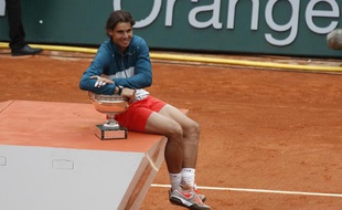 Rafael Nadal après sa victoire en finale de Roland-Garros le 9 juin 2013.
