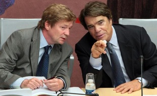 Maurice Lantourne et Bernard Tapie, le 10 septembre 2008 à Paris