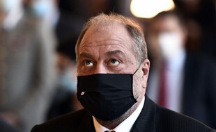 French Justice Minister Eric Dupond-Moretti attends the official ceremony of the Cour de Cassation's first hearing of the year at Paris' courthouse, on January 11, 2021. (Photo by STEPHANE DE SAKUTIN / various sources / AFP)