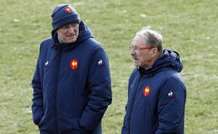 Bernard Laporte et Jacques Brunel à Marcoussis, le 31 janvier 2019.