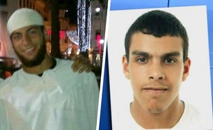 Photomontage montrant Ayoub El Khazzani (gauche) et Sid Ahmed Ghlam.