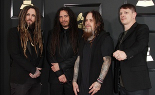 Le groupe Korn le 11 fébrier 2017 à Los Angeles