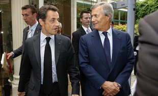 Nicolas Sarkozy et Vincent Bolloré, en 2008, au 10e anniversaire de la fondation Fondation de la 2ème Chance.