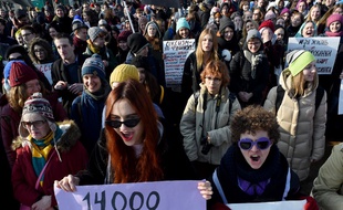 Une manifestation féministe à Saint Petersburg, le 8 mars 2019. (Illustration)