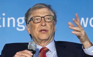 Le milliardaire Bill Gates lors d'une conférence à Washington, le 21 avril 2018.