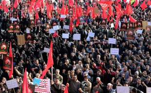 Manifestation le 4 janvier 2016 à Téhéran contre l'exécution de Nimr al-Nimr en Arabie