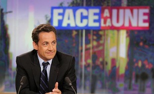 Nicolas Sarkozy, candidat UMP à la présidentielle 2007 sur TF1 pour «Face à la Une»