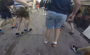 Un hooligan russe a filmé les incidents à Marseille le 11 juin 2016.