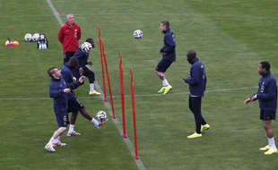 L'équipe de France en stage à Clairefontaine avant la Coupe du monde, le 10 mai 2014.