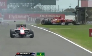 Le Crash de Kimi Räikkönen lors du GP de GB, le 6 juillet 2014