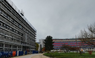 Le bâtiment de l'institut de physiologie et de chimie biologique qui sera bientôt équipé de panneaux biosourcés en fibre de bois se trouve au coeur du camps de l'Esplanade à Strasbourg.