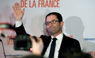 Benoît Hamon, le soir du 1er tour de la primaire à gauche, dimanche 22 janvier.
