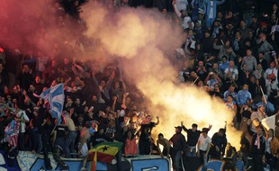 Les supporters marseillais, lors du match à Naples en Ligue des champions, le 6 novembre 2013.