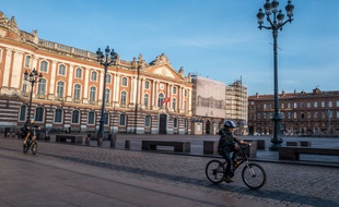 La place du Capitole, à Toulouse, le 21 mars 2020, pendant le confinement.