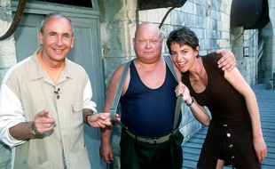 Patrice Laffont, Yves Marchesseau et Cendrine Dominguez à Fort Boyard en 1996