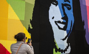 Une peinture de Kamala Harris, vice-présidente des Etats-Unis