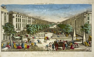 Illustration de Marseille en 1720 pendant l'épidémie de peste.