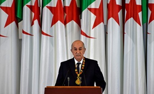 Le président algérien Abdelmadjid Tebboune lors de sa cérémonie d'investiture à Alger, le 19 décembre 2019.
